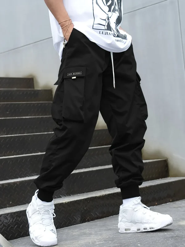 Multi-pocket Cargo Pants Men's Casual Hip-Hop Drawstring Trousers Outdoor Streetwear Sports Pant - Image 6